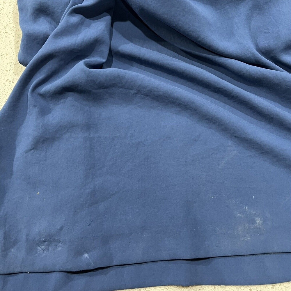 Theory Size S Tylie Maxi Dress Blue Shoulder Tie Spaghetti Strap Elastic Waist - Picture 6 of 11
